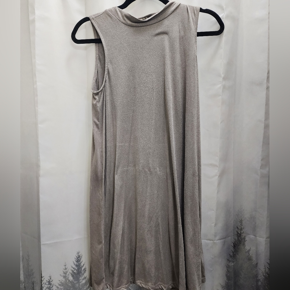 Soft Suede Style Mock Turtleneck Dress
